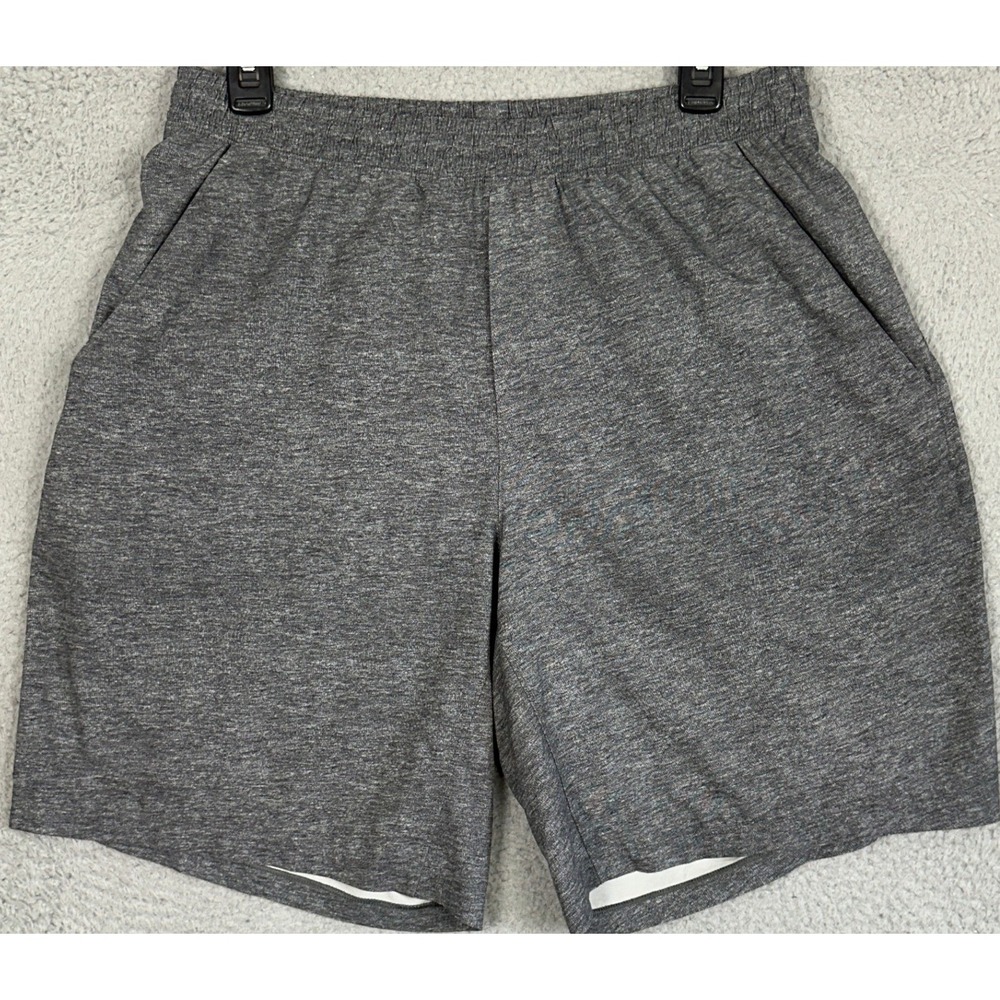 Lululemon T.H.E. Shorts Mens Large Heathered Grey Athletic Gym Stretch Waist